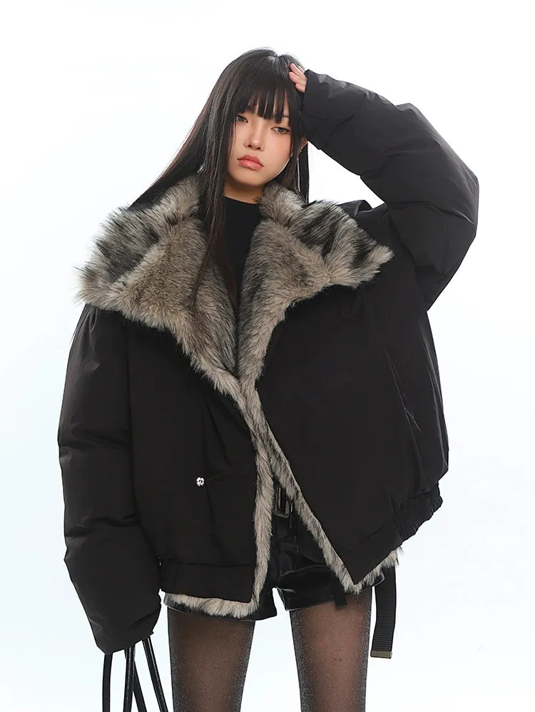 Faux Fur Lined Oversized Puffer Jacket